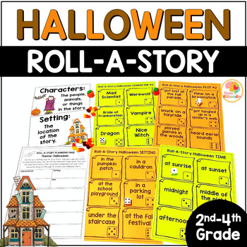 Preview of Halloween Writing Activities: Creative Writing Roll-A-Story Dice Prompts & Paper