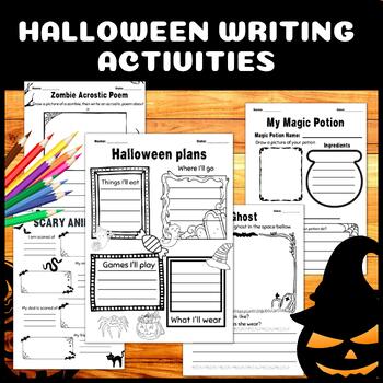 Halloween Writing Activities - Design a Character, Acrostic Poem, Scary ...