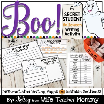 Preview of Halloween Writing Activities Unit- Boo! Writing Prompts for Classroom Community
