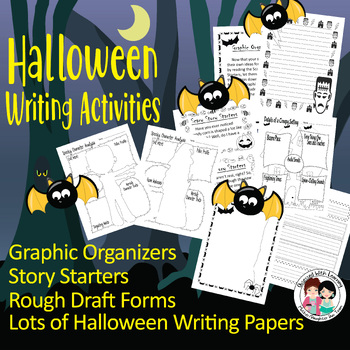 Preview of Halloween Writing Papers, Halloween Graphic Organizers, Halloween Story Creation