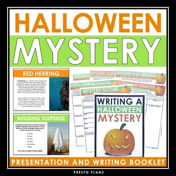 Preview of Halloween Writing Assignment - Writing a Mystery Halloween Narrative Activity