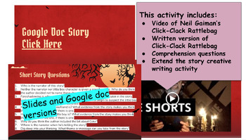 Preview of Halloween Writing Activity: Click-Clack Rattlebag Short Story Activity