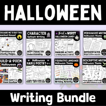 Preview of Halloween Writing BUNDLE of Spooky Creative and Persuasive Activities