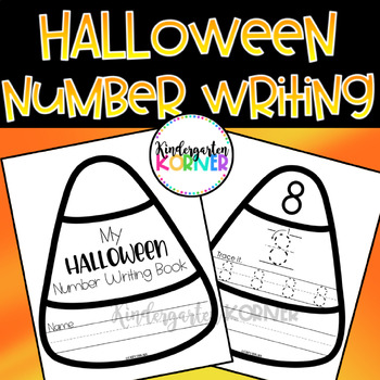 Preview of Halloween Writing Book Candy Corn Numbers 1 - 20 | Kindergarten 1st Grade Math