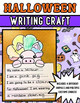 Preview of Halloween Writing Craft Fall Creative Writing Activity First Grade