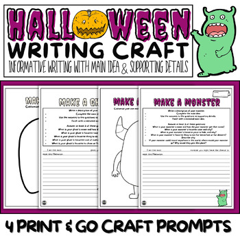 Preview of Halloween Writing Craft | Informative Writing with Main Idea and Details
