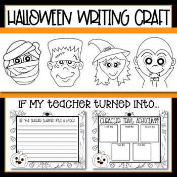 Preview of Halloween Writing Craft | Witch, Frankenstein, Mummy, Vampire | If I turned into