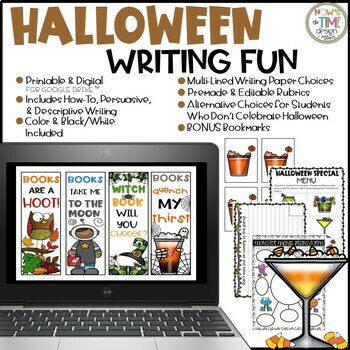 Preview of Halloween Writing Fun | ELA | Distance Learning | Digital & Printable | Google