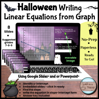 Preview of Halloween Writing Linear Equations from a Graph Digital Activity Slope Int. Form