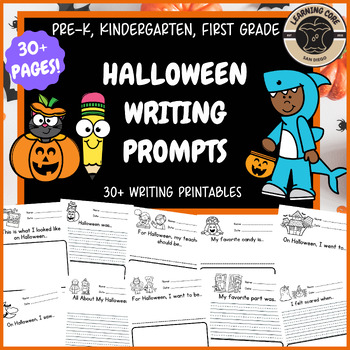 Preview of Halloween Writing October Writing Prompts PreK Kindergarten First Grade TK UTK