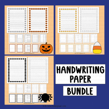 Preview of Halloween Writing Paper Pumpkin Handwriting Practice Lined Template Sequencing