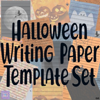 Preview of Halloween Writing Paper Template Set