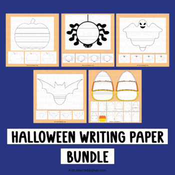 Preview of Halloween Writing Paper Template Spider Craft Lines Activities Handwriting Pack