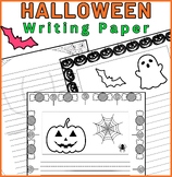 Happy Halloween Writing Paper with Picture Box - Lined Wri