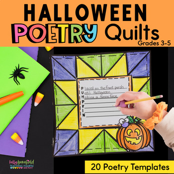 Preview of Halloween Writing Poetry Activities Acrostic Haiku Halloween Poem Template