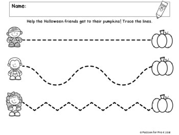 halloween writing practice for pre k preschool and