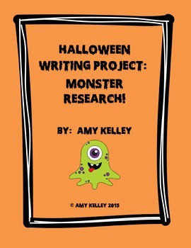 Preview of Halloween Writing Project: Monster Research!