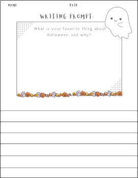 Preview of Halloween Writing Prompt Worksheets 