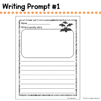 Halloween Writing Prompts by Team J's Classroom Fun - Jordan Johnson