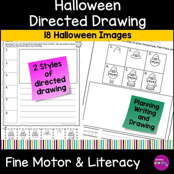 Preview of Occupational Therapy Halloween Directed Drawing Writing Prompts With Pictures