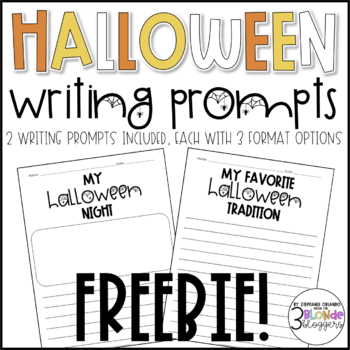 Halloween Writing Prompts FREEBIE by 3 Blonde Bloggers | TpT