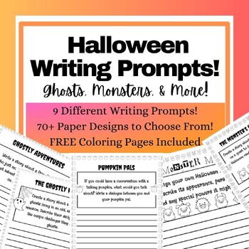 Preview of Halloween Writing Prompts // Ghosts, Monsters & More // Ready To Go!