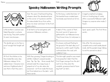 middle school halloween writing prompts