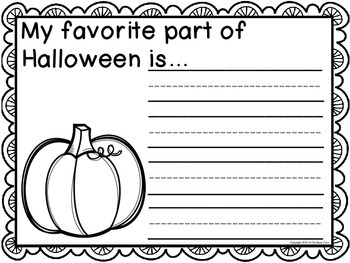 Halloween Writing Prompts (Kindergarten) - Distance Learning by The