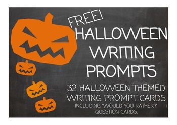 Preview of Halloween Writing Prompts! Literacy Center Activity