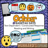Halloween Writing Prompts - October Reading Passages - Hal