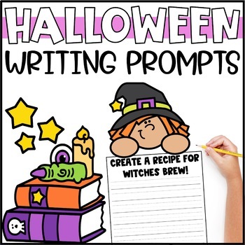 Preview of Halloween Writing Prompts | October Writing Centers