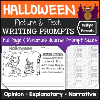 Preview of Halloween Writing Prompts (Opinion, Explanatory, Narrative)