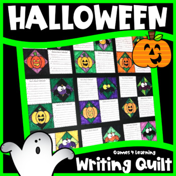 Preview of Halloween Writing Prompts Quilt: October Activity: Fact & Opinion, Staying Safe