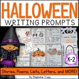 Halloween Writing Prompts for Kindergarten, First Grade and Second Grade