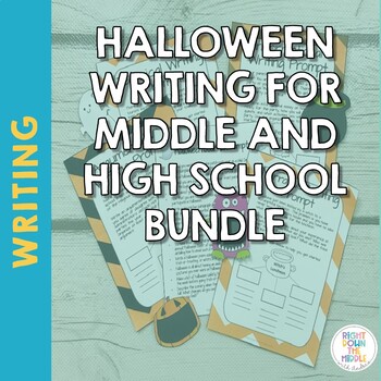 Preview of Halloween Writing Prompts for Middle and High School BUNDLE