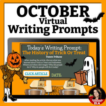 Preview of Halloween Writing Prompts with Passages and RACE Strategy