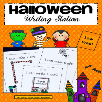Halloween Writing Station for Kindergarten by Love Luck and Laughter