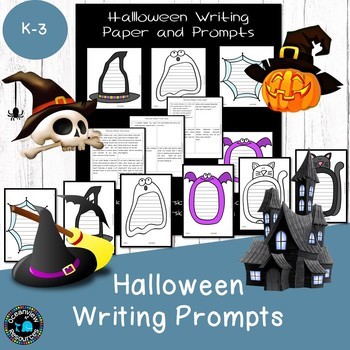 Preview of Halloween Writing-prompts and themed paper