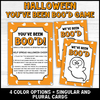 Preview of Halloween You've Been Boo'd Printable, You've Been Boo'd Sign for Staff