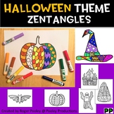 Halloween Zentangles,  No Prep Coloring Pages