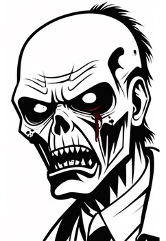 Halloween Zombies Coloring Pages Vol 1 Spooky Printable Art for Kids ...