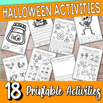 Preview of Halloween activity workbook for early literacy and numeracy concepts