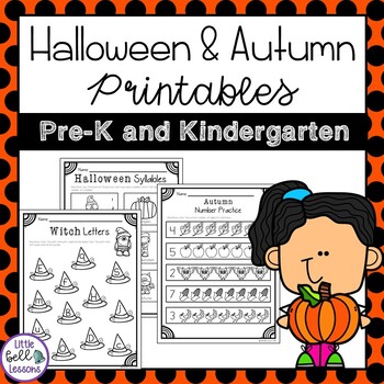 Preview of Halloween and Autumn Printables/Worksheets (PreK, Preschool, Kindergarten)