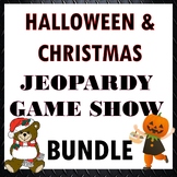 Halloween and Christmas Jeopardy Game Bundle Integers Deci