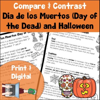 Preview of Halloween and Day of the Dead Reading Passages Print and Digital