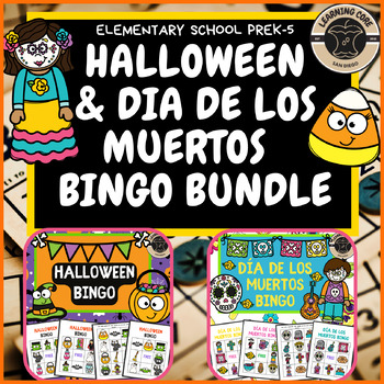 Preview of Halloween and Dia de los Muertos Bingo Game Activity Bundle