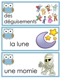 Halloween and Fall Words French Immersion Flash Cards