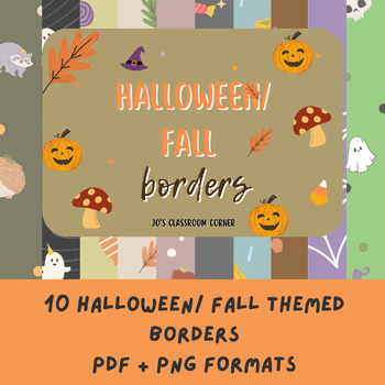 Halloween and Fall borders and frames - 10 options in PDF AND JPG format
