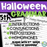 Halloween Grammar 5th Grade Prepositions Homophones Conjunctions