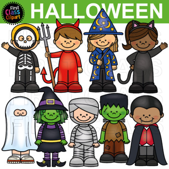 Halloween and Halloween Costumes Clipart by First Class Clipart | TPT